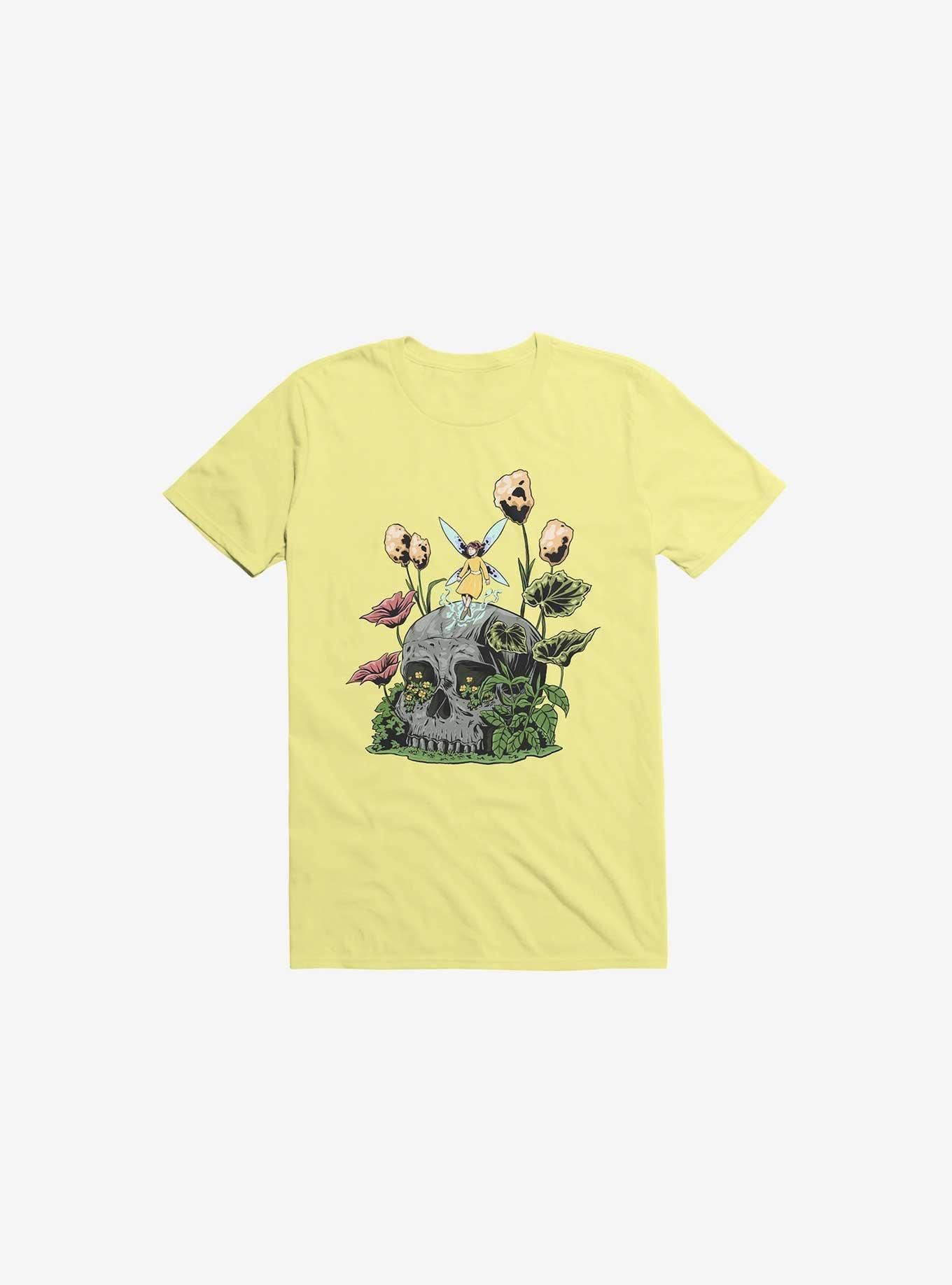 Fairy And Botanical Bone T-Shirt, YELLOW, hi-res