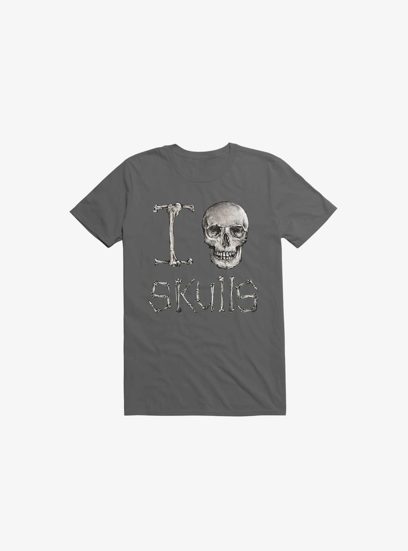 I Love Skulls T-Shirt, ASPHALT, hi-res