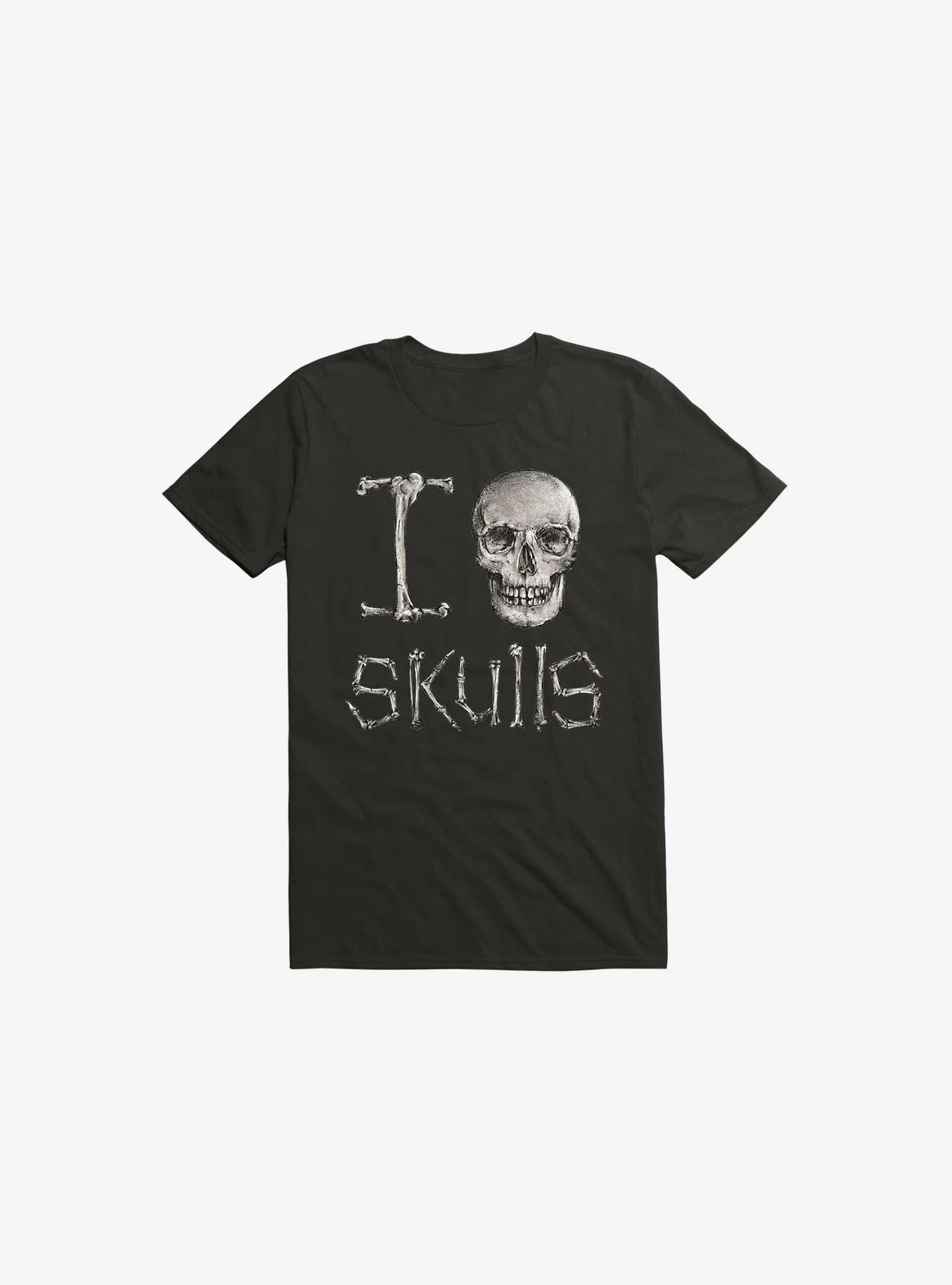 I Love Skulls T-Shirt, BLACK, hi-res