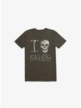I Love Skulls T-Shirt, BROWN, hi-res