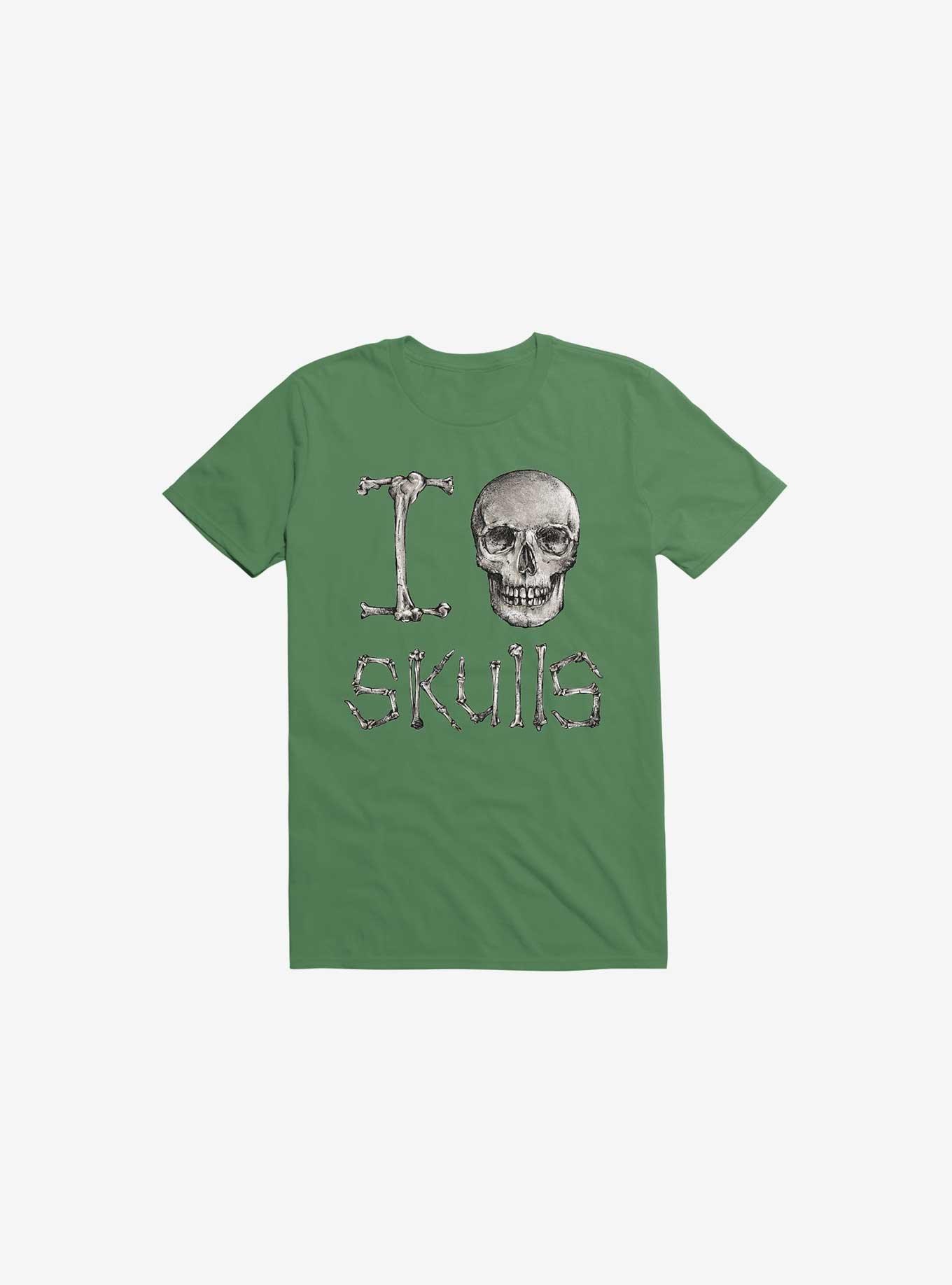 I Love Skulls T-Shirt, KELLY GREEN, hi-res