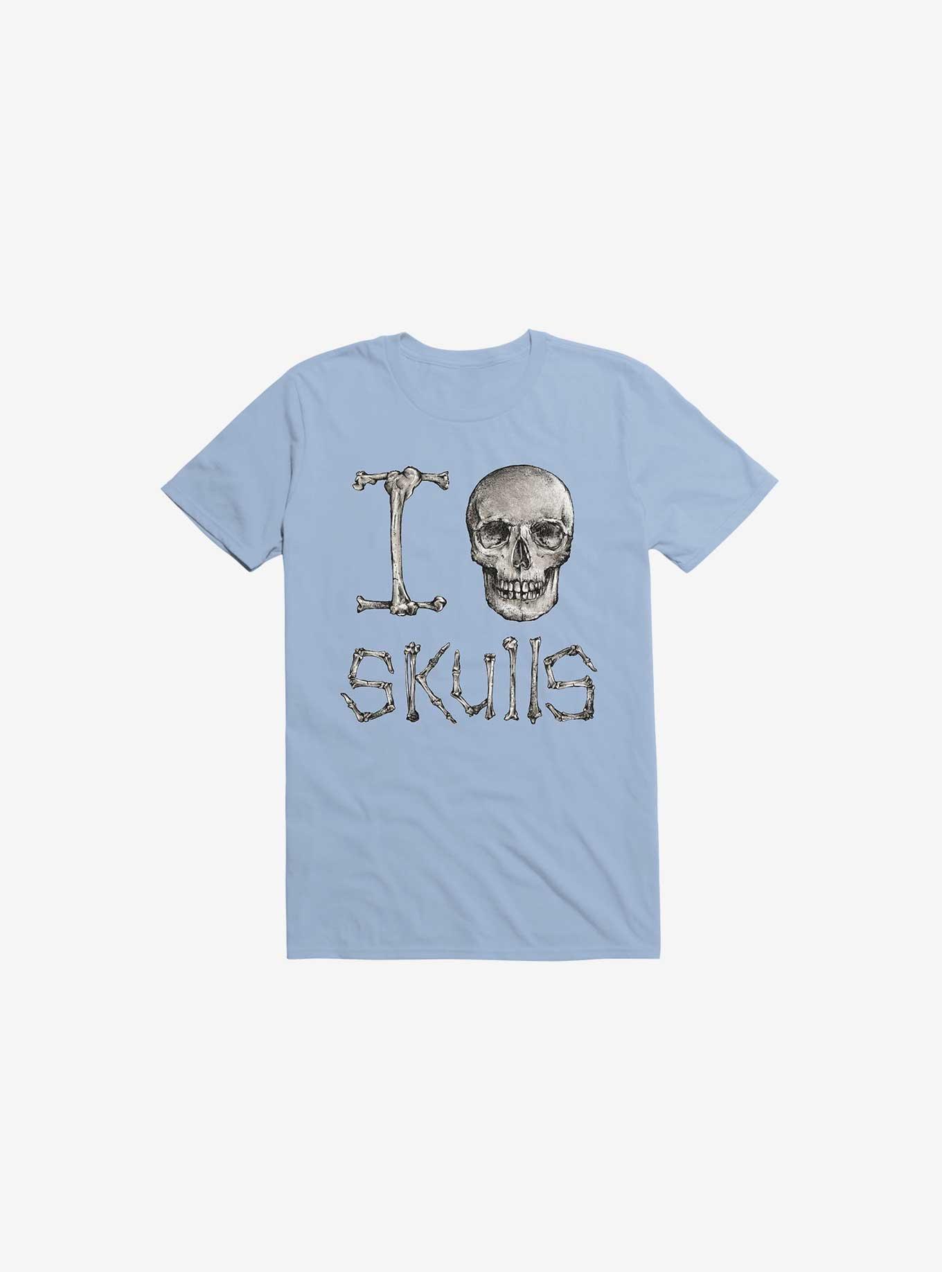 I Love Skulls T-Shirt, LIGHT BLUE, hi-res