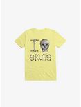 I Love Skulls T-Shirt, YELLOW, hi-res