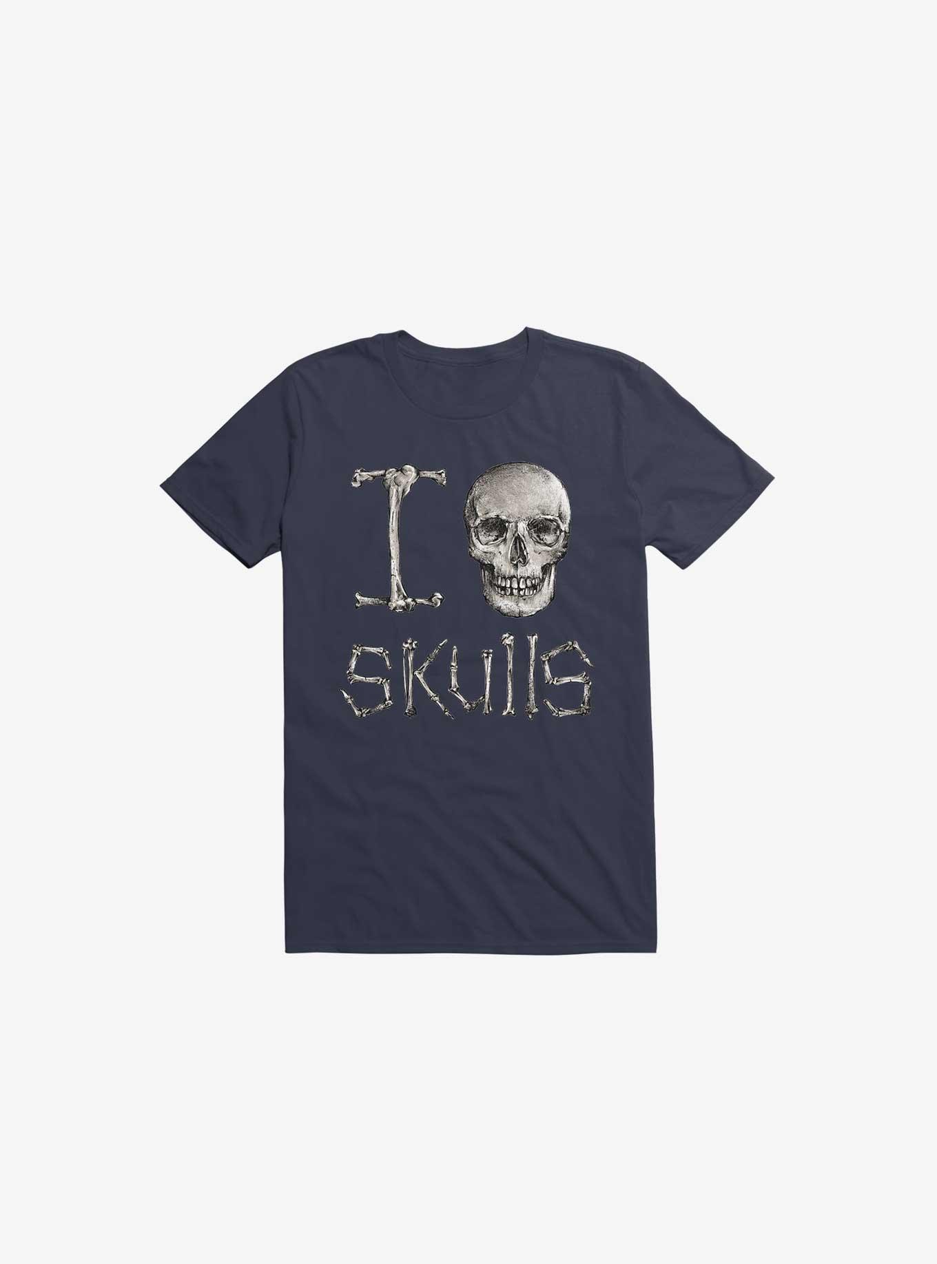 I Love Skulls T-Shirt, NAVY, hi-res