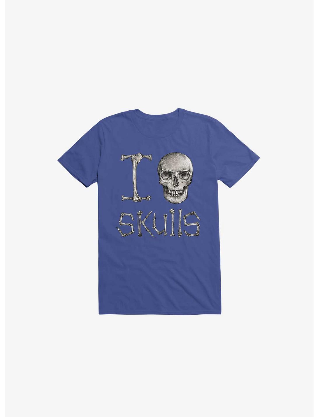 I Love Skulls T-Shirt, ROYAL, hi-res