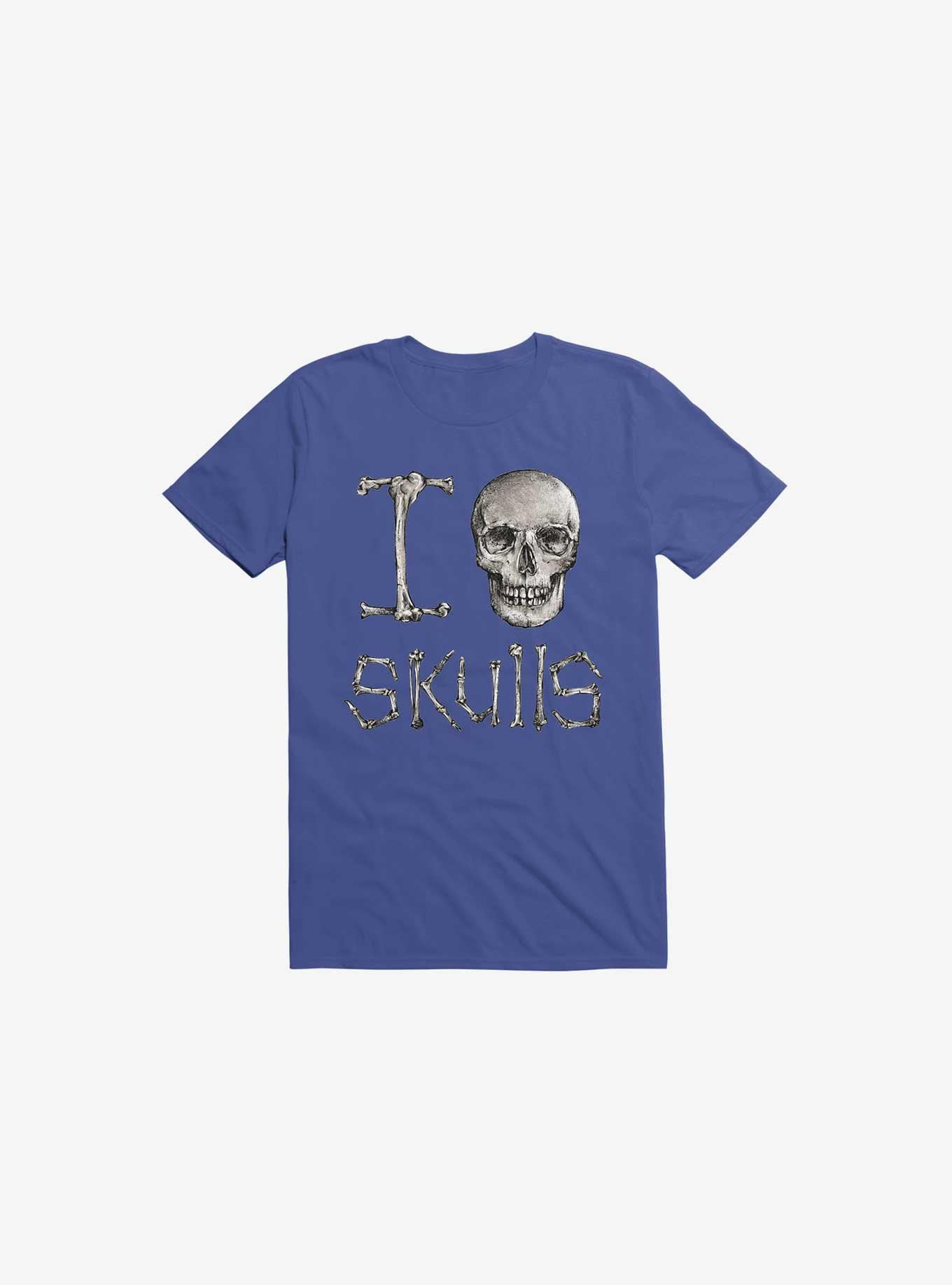 I Love Skulls T-Shirt, ROYAL, hi-res