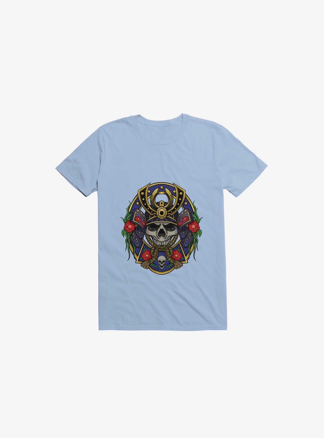 Samurai Skull T-Shirt, LIGHT BLUE, hi-res