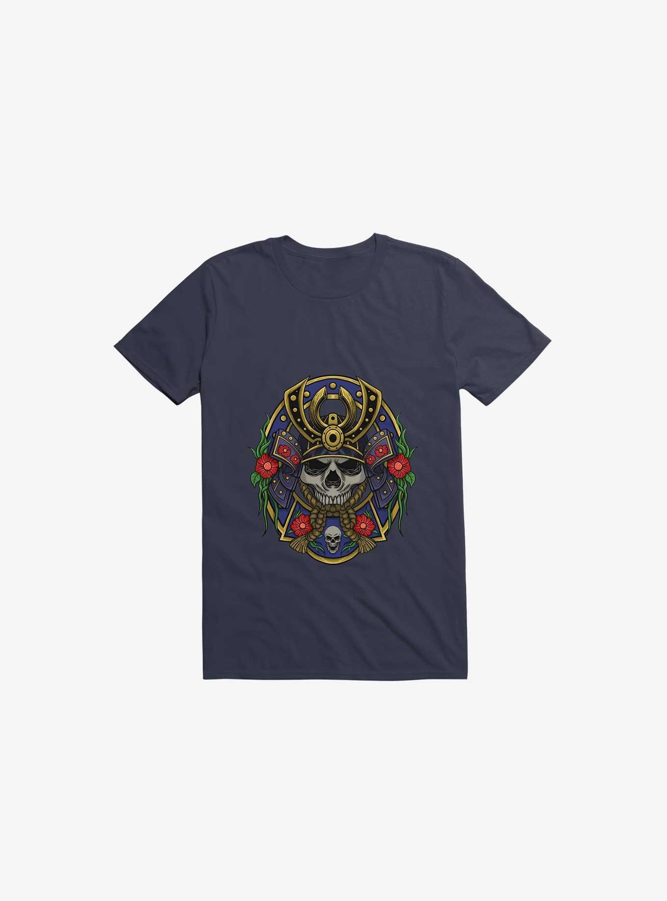Samurai Skull T-Shirt, NAVY, hi-res