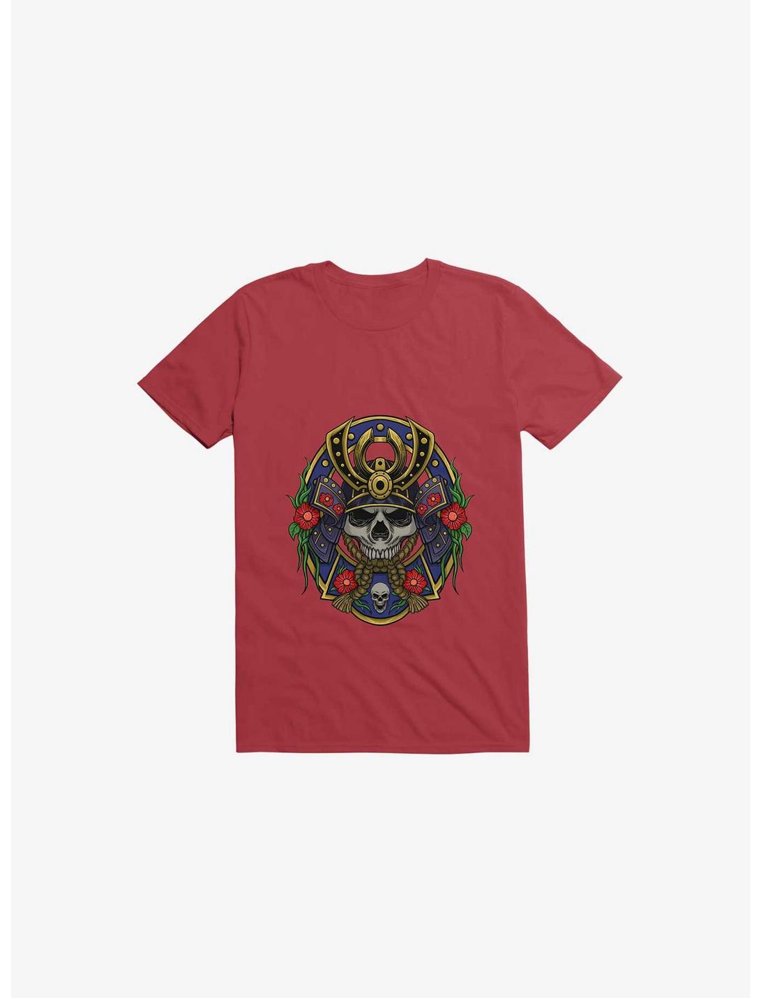 Samurai Skull T-Shirt, RED, hi-res