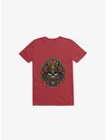 Samurai Skull T-Shirt, RED, hi-res
