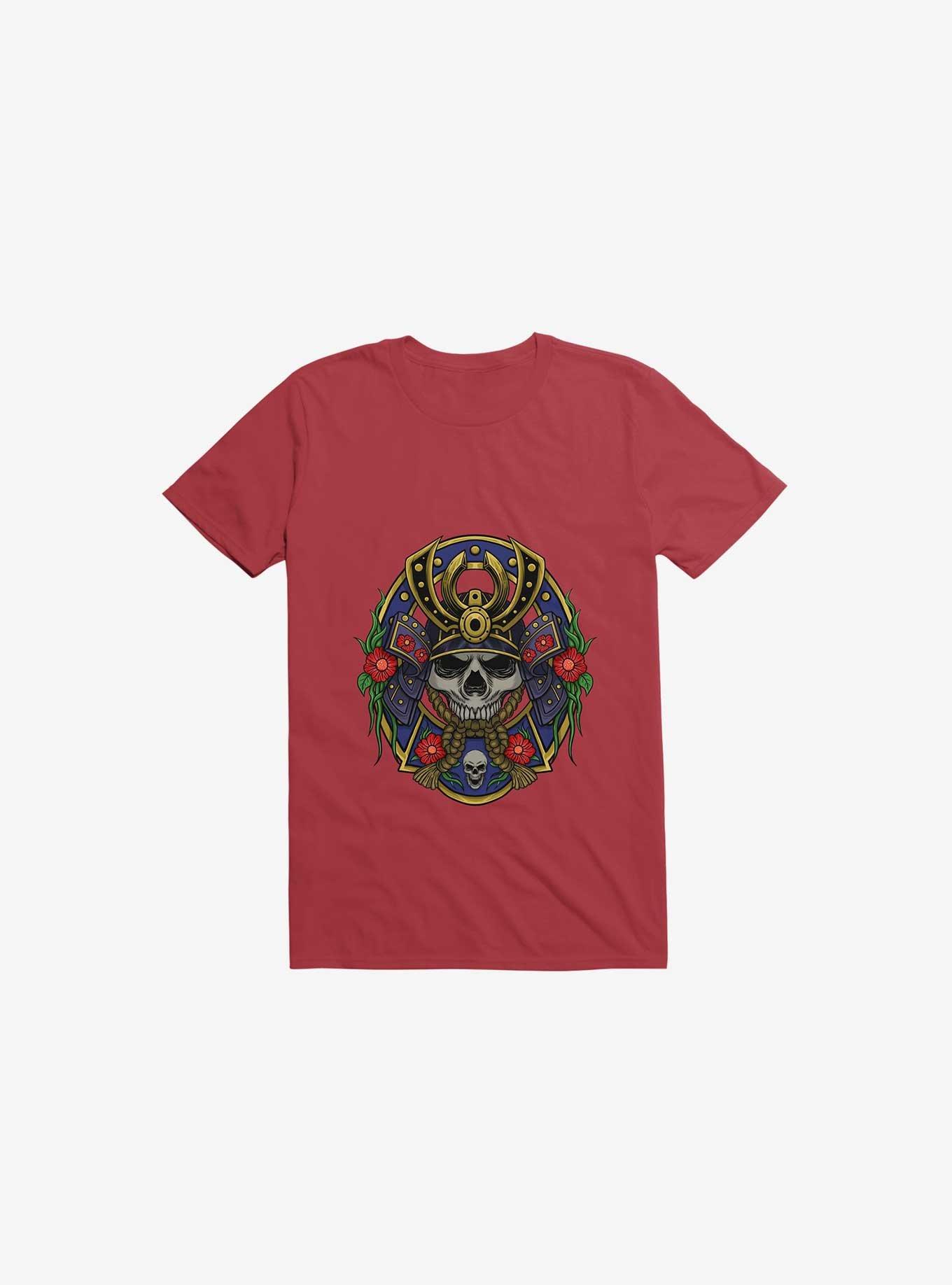 Samurai Skull T-Shirt, RED, hi-res