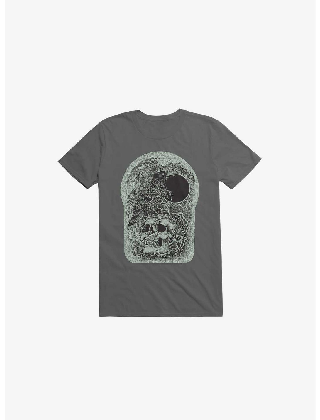 Skull And Raven T-Shirt, ASPHALT, hi-res