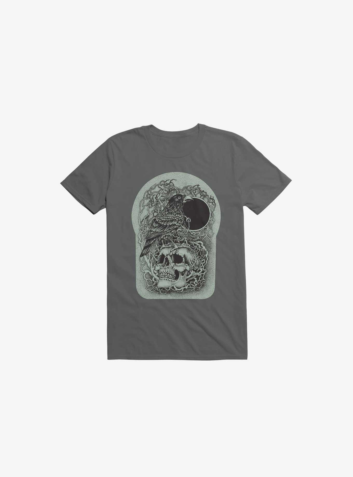 Skull And Raven T-Shirt, ASPHALT, hi-res