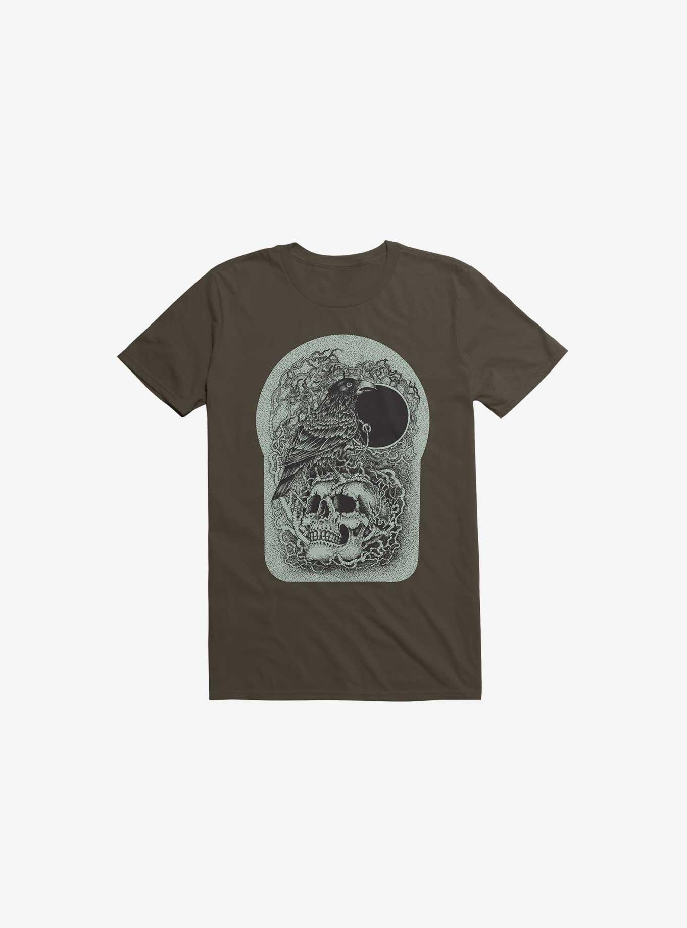 Skull And Raven T-Shirt, BROWN, hi-res