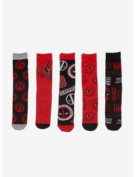 Marvel Deadpool Crew Socks 5 Pair, , hi-res