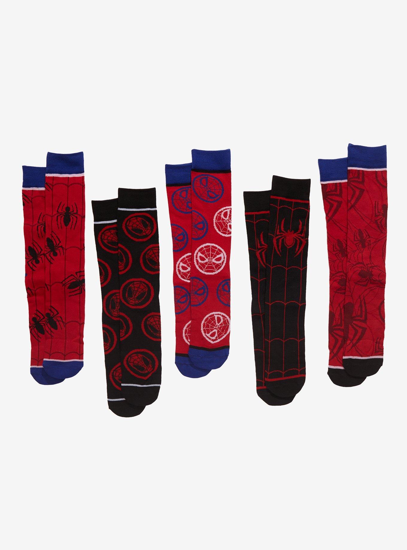Marvel Spider-Man Miles Morales Crew Socks 5 Pair, , hi-res