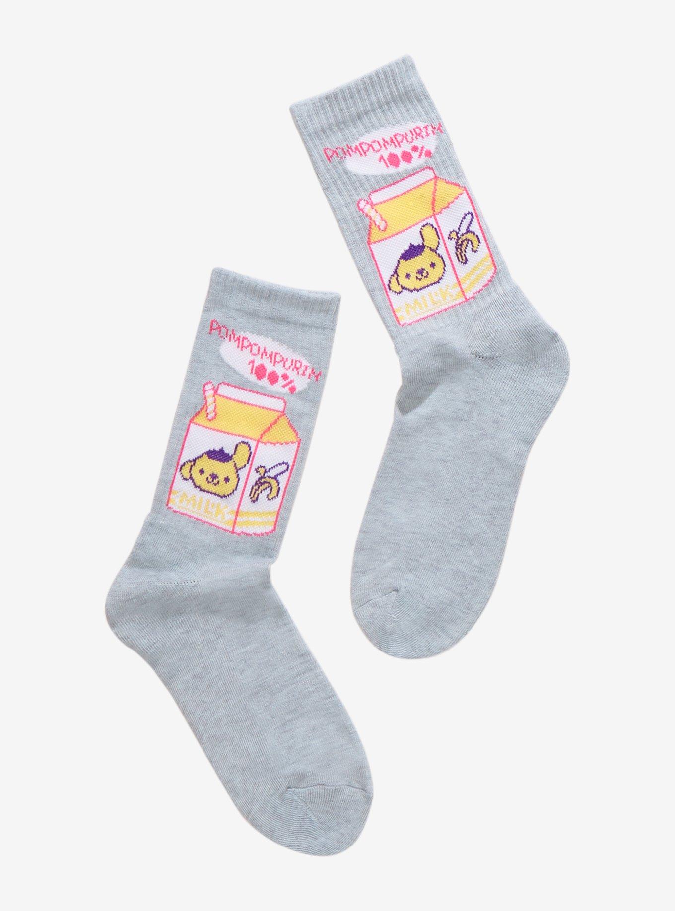 Pompompurin Banana Milk Crew Socks, , hi-res