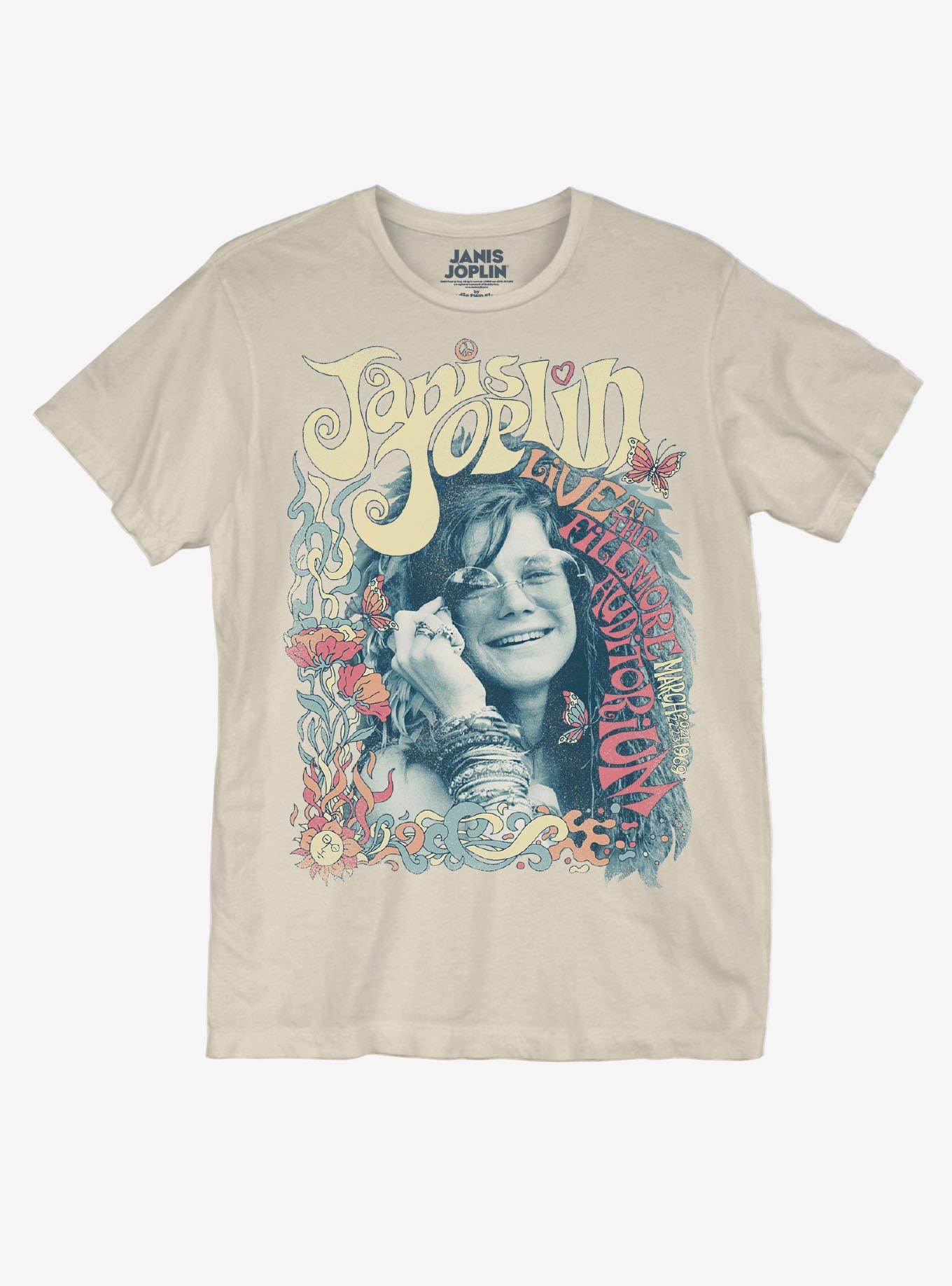 Janis Joplin Fillmore Boyfriend Fit Girls T-Shirt, NATURAL, hi-res