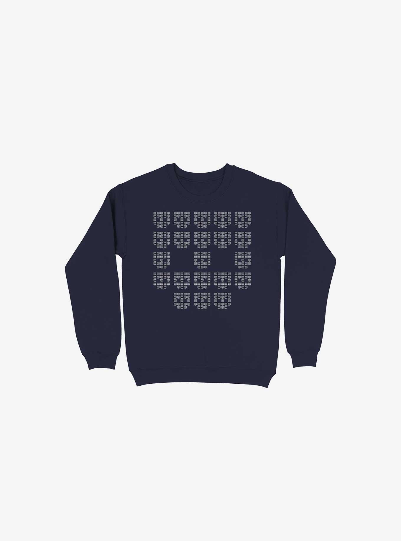 9724 Skulls Sweatshirt, NAVY, hi-res