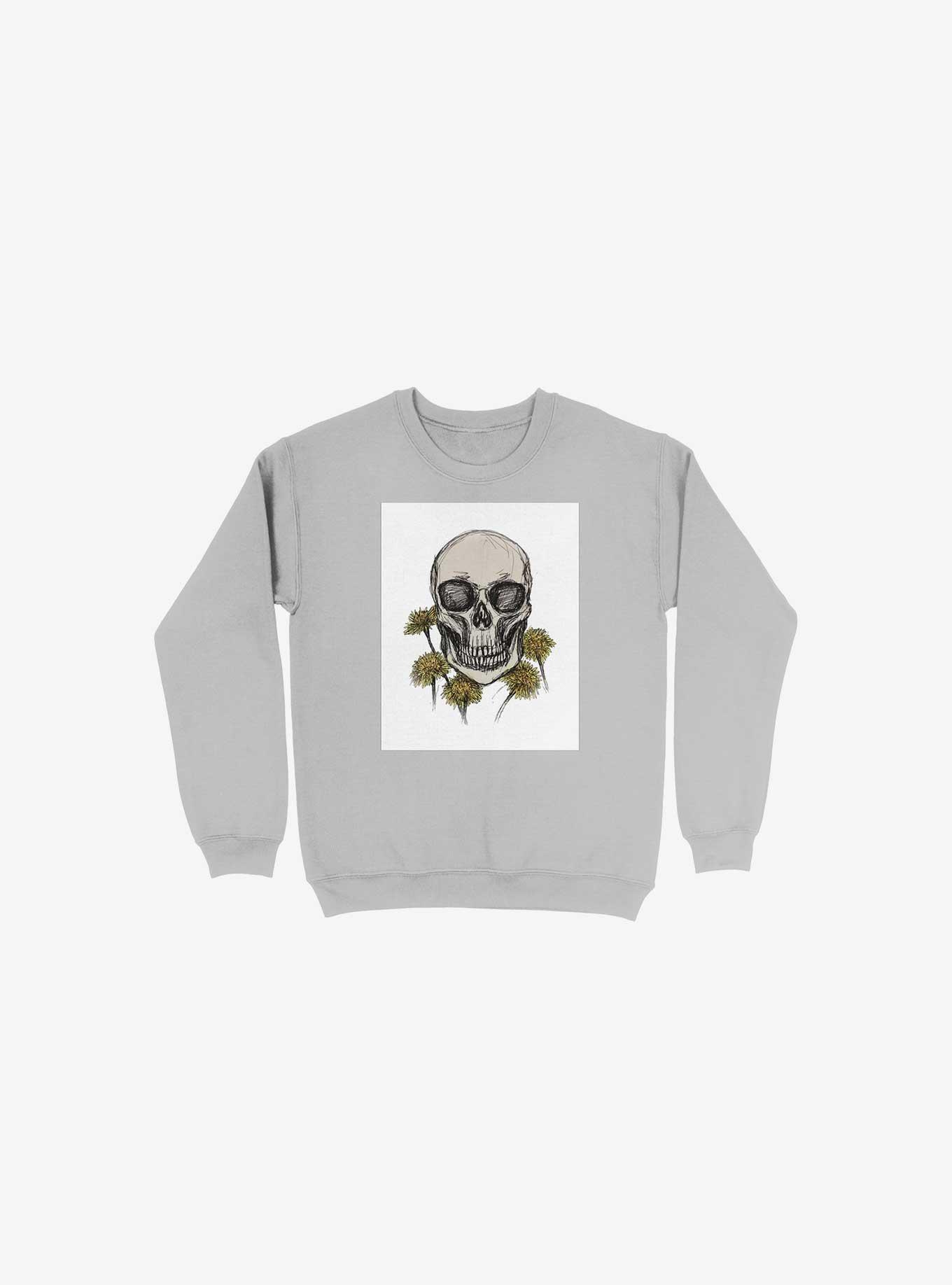 Dandy Skulls Sweatshirt, SILVER, hi-res