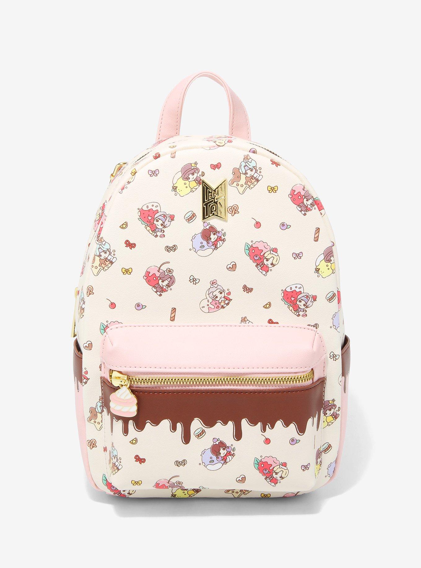 BTS Band with Hearts All Over Print Mini Backpack