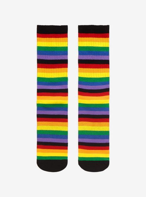 Rainbow Stripe Crew Socks | Hot Topic