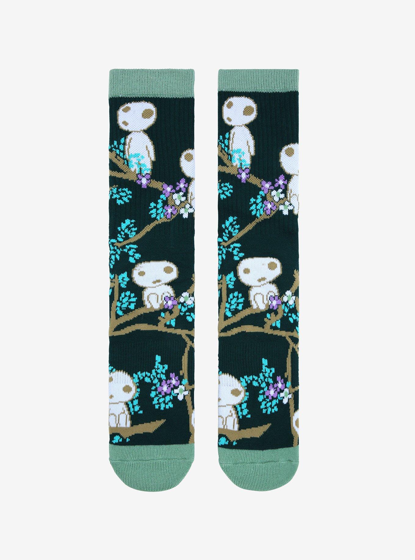 Studio Ghibli Princess Mononoke Kodama Branch Crew Socks, , hi-res view 1