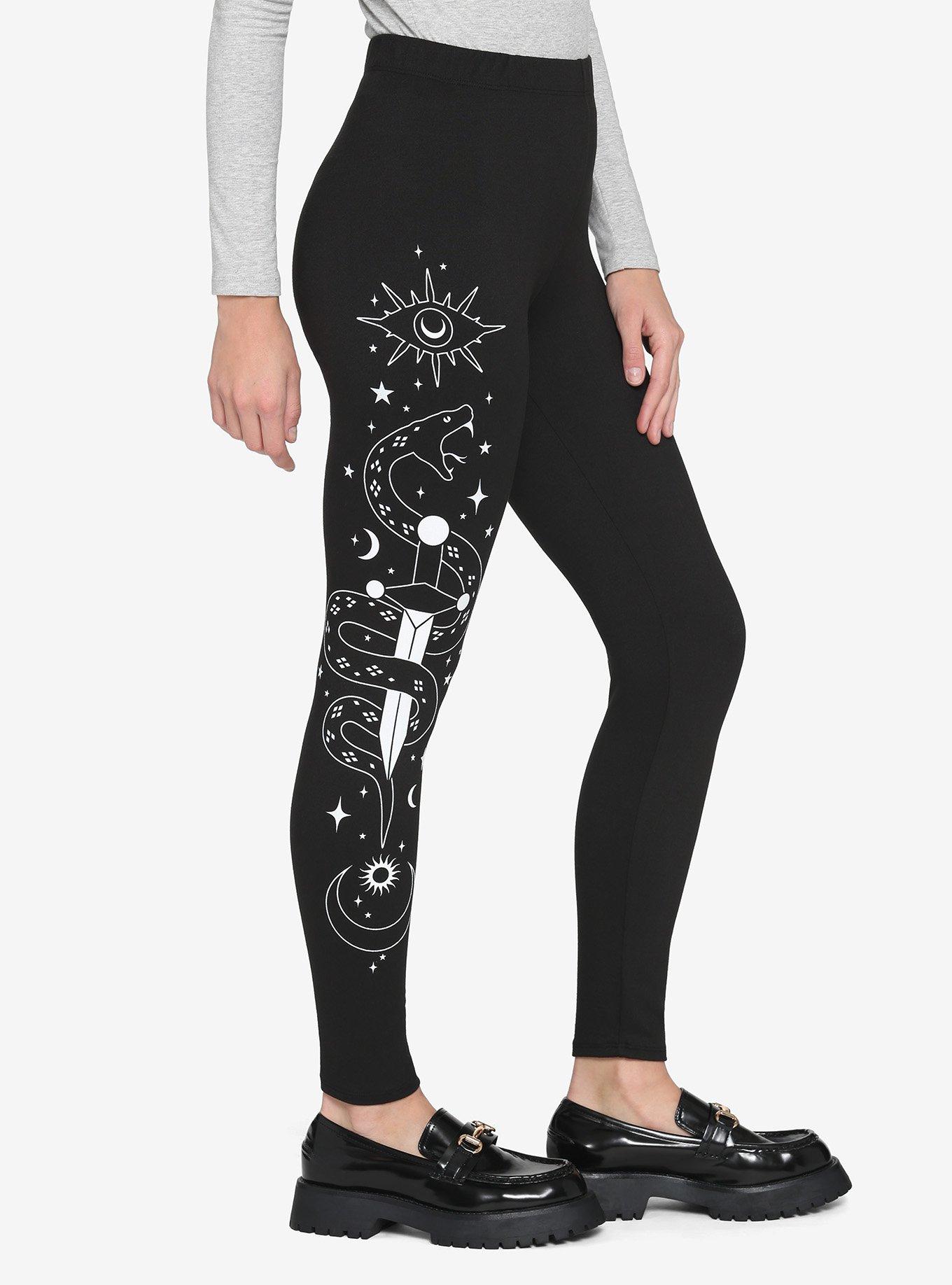 Snake Celestial Black Leggings, BLACK, hi-res