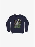 Fairy And Botanical Bone Sweatshirt, NAVY, hi-res