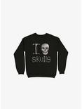I Love Skulls Sweatshirt, BLACK, hi-res