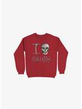 I Love Skulls Sweatshirt, RED, hi-res