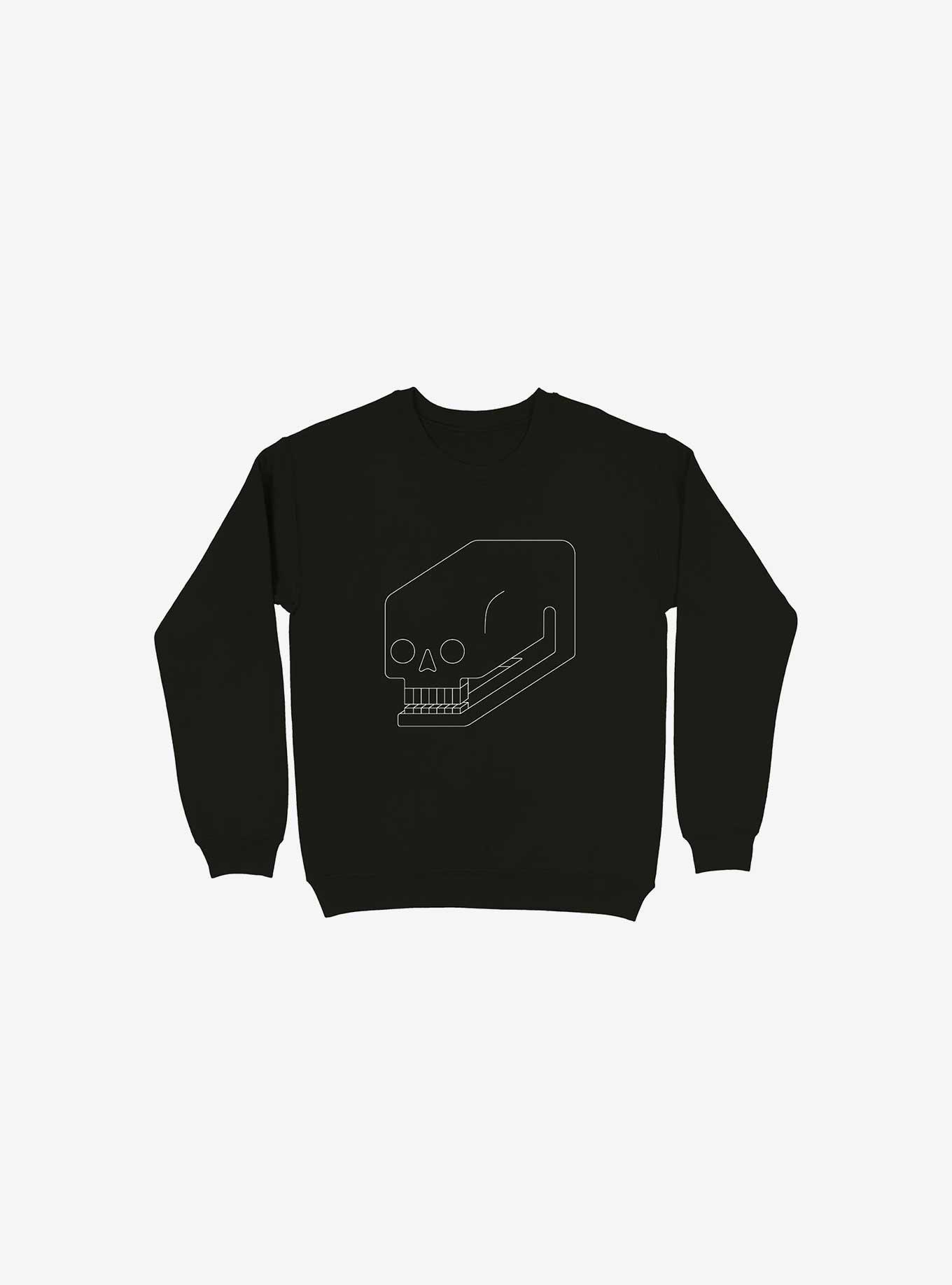 Long Skull Sweatshirt, BLACK, hi-res