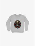Samurai Skull Sweatshirt, SILVER, hi-res
