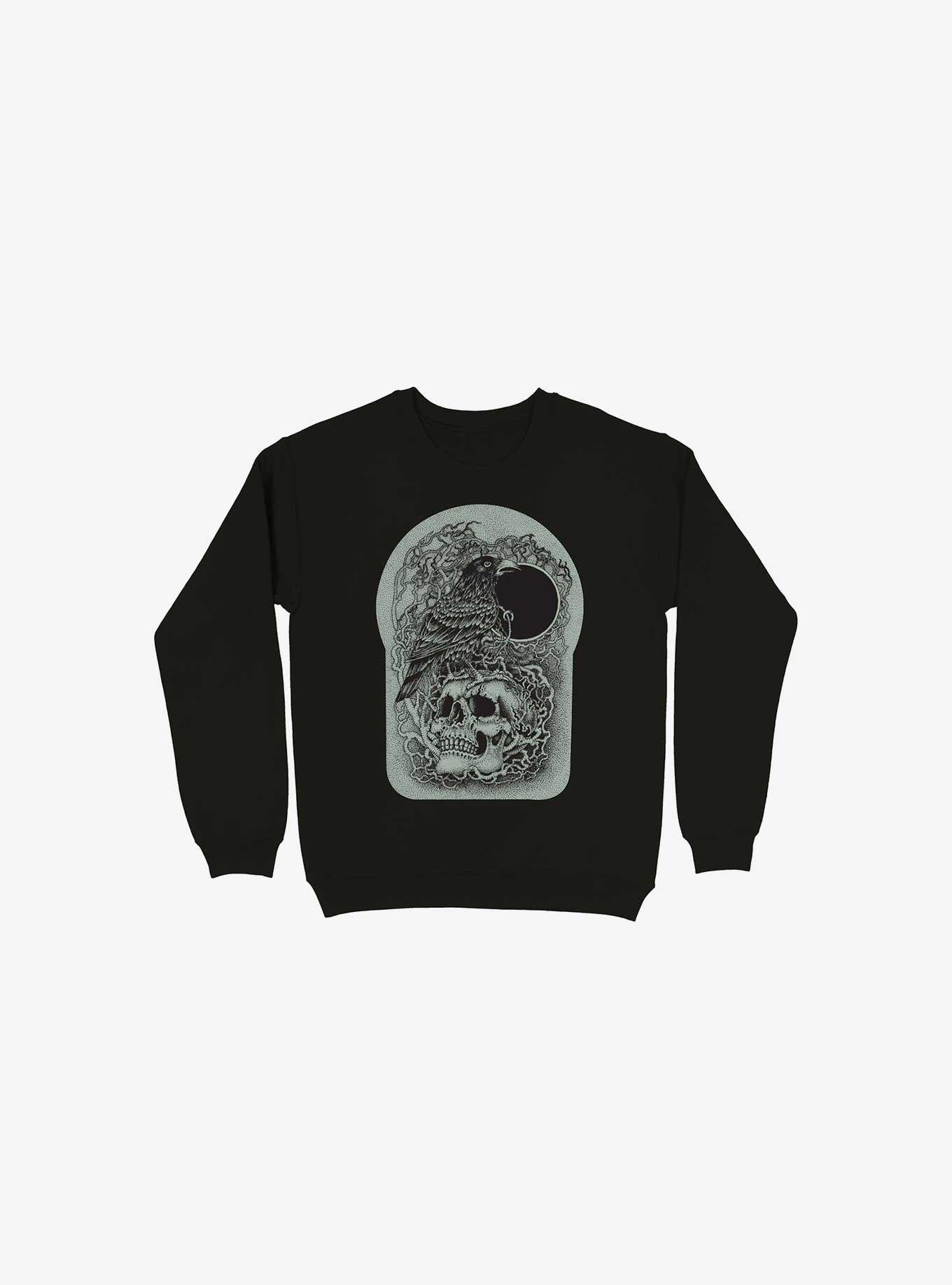 Skull And Raven Sweatshirt, BLACK, hi-res