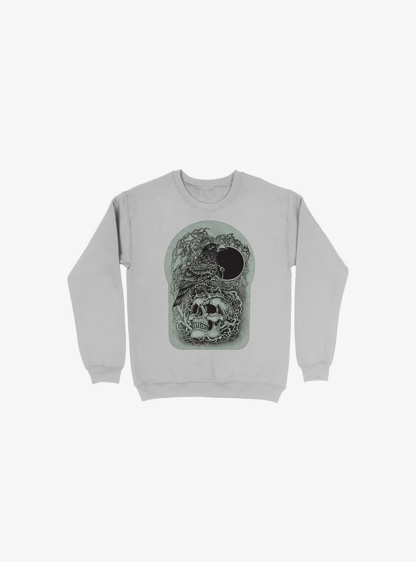 Skull And Raven Sweatshirt, SILVER, hi-res