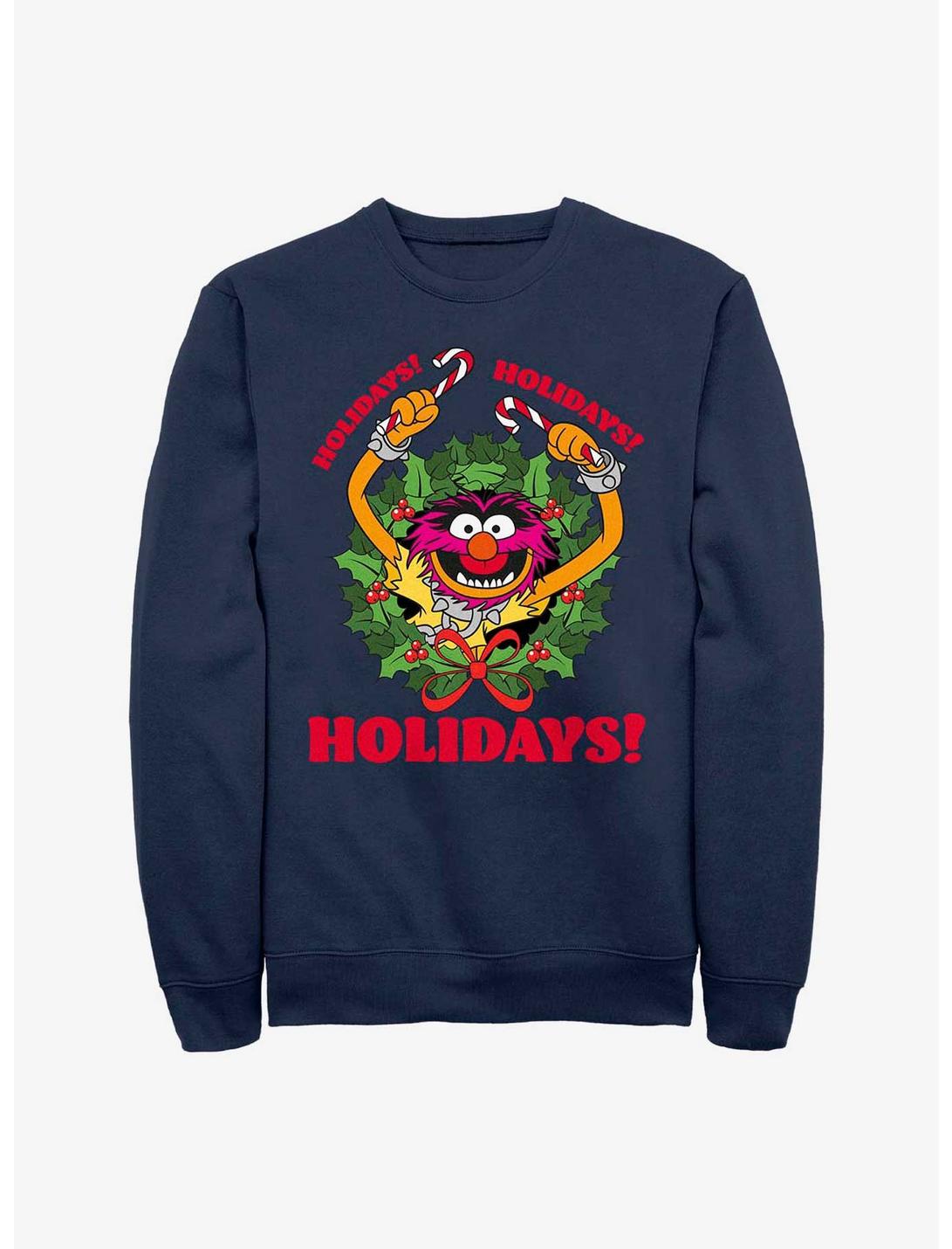 Disney The Muppets Animal Holiday Sweatshirt, NAVY, hi-res