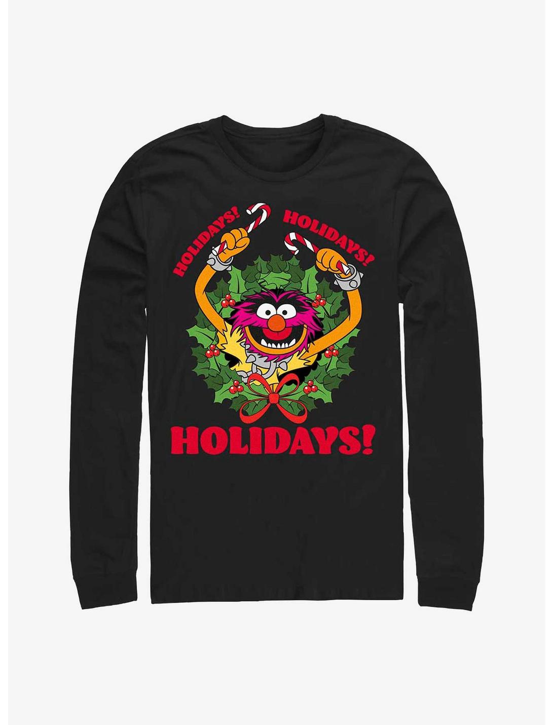 Disney The Muppets Animal Holiday Long-Sleeve T-Shirt, BLACK, hi-res
