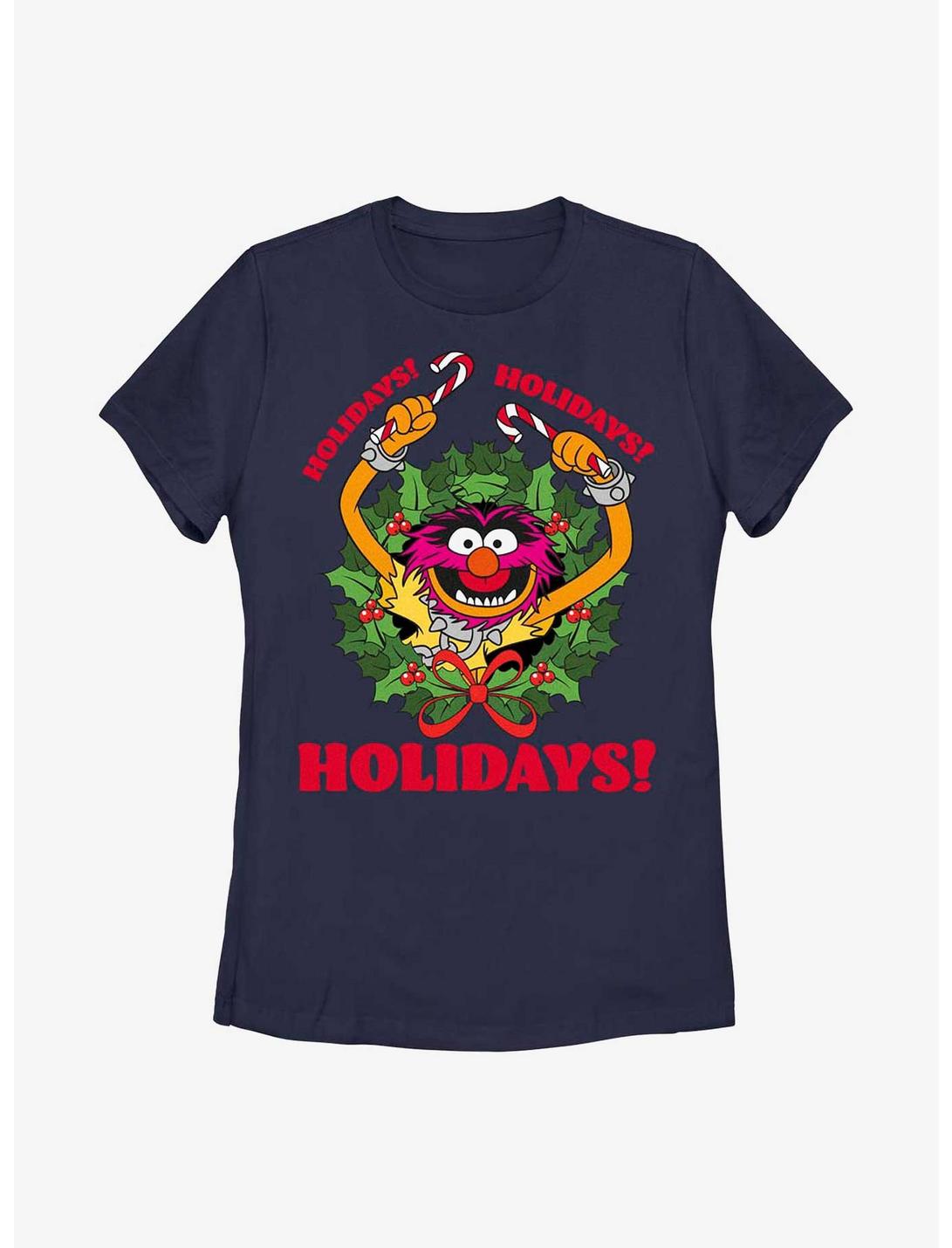 Disney The Muppets Animal Holiday Womens T-Shirt, NAVY, hi-res