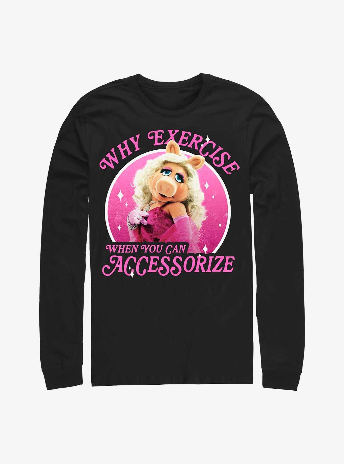 Disney The Muppets Miss Piggy Why Exercise Long-Sleeve T-Shirt, BLACK, hi-res