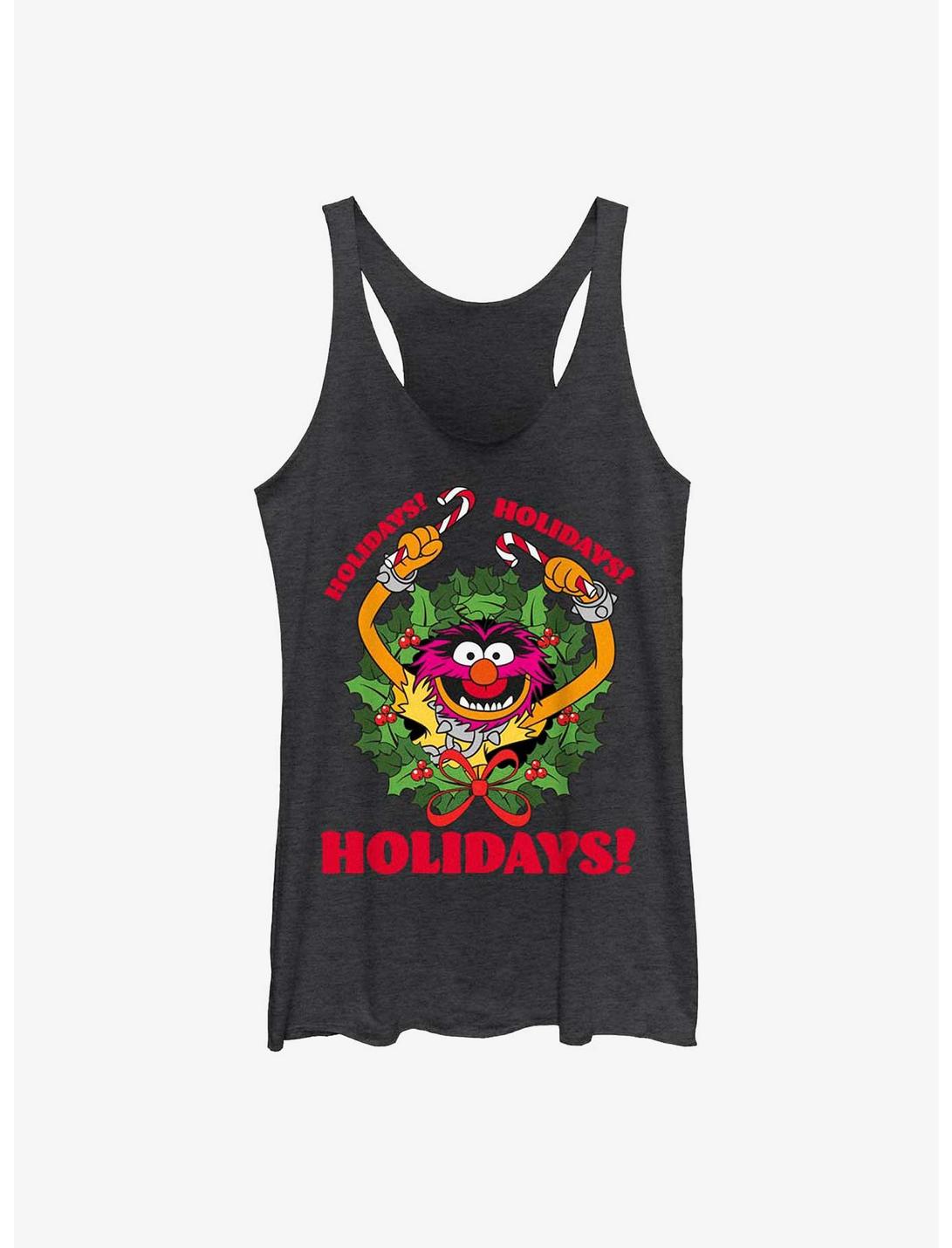 Disney The Muppets Animal Holiday Womens Tank Top, BLK HTR, hi-res