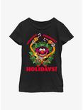Disney The Muppets Animal Holiday Youth Girls T-Shirt, BLACK, hi-res