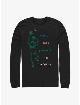 Disney The Muppets Kermit Never Take Yourself Too Seriously Doodle Long-Sleeve T-Shirt, , hi-res