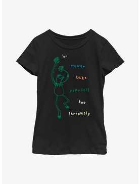 Disney The Muppets Kermit Never Take Yourself Too Seriously Doodle Youth Girls T-Shirt, , hi-res