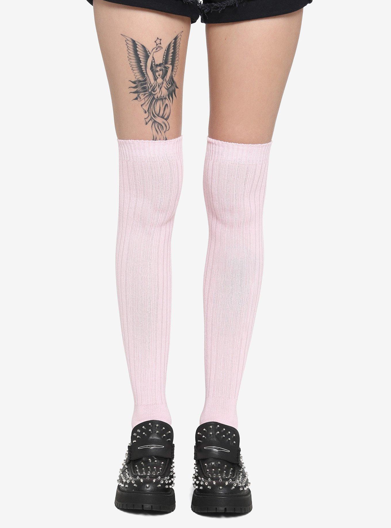 Pink over the knee socks best sale