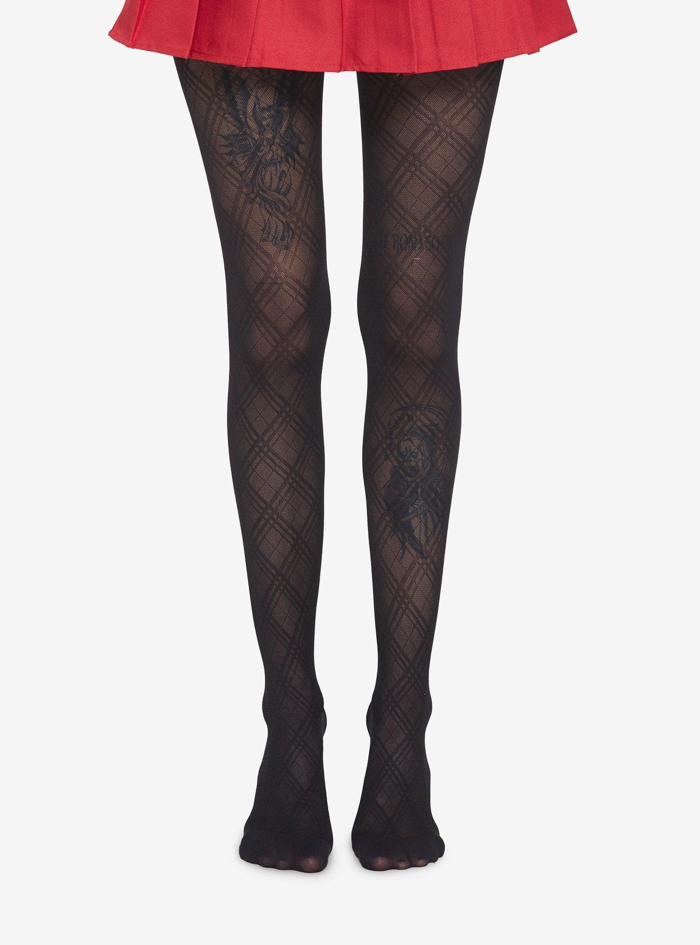 Black Plaid Tights Hot Topic