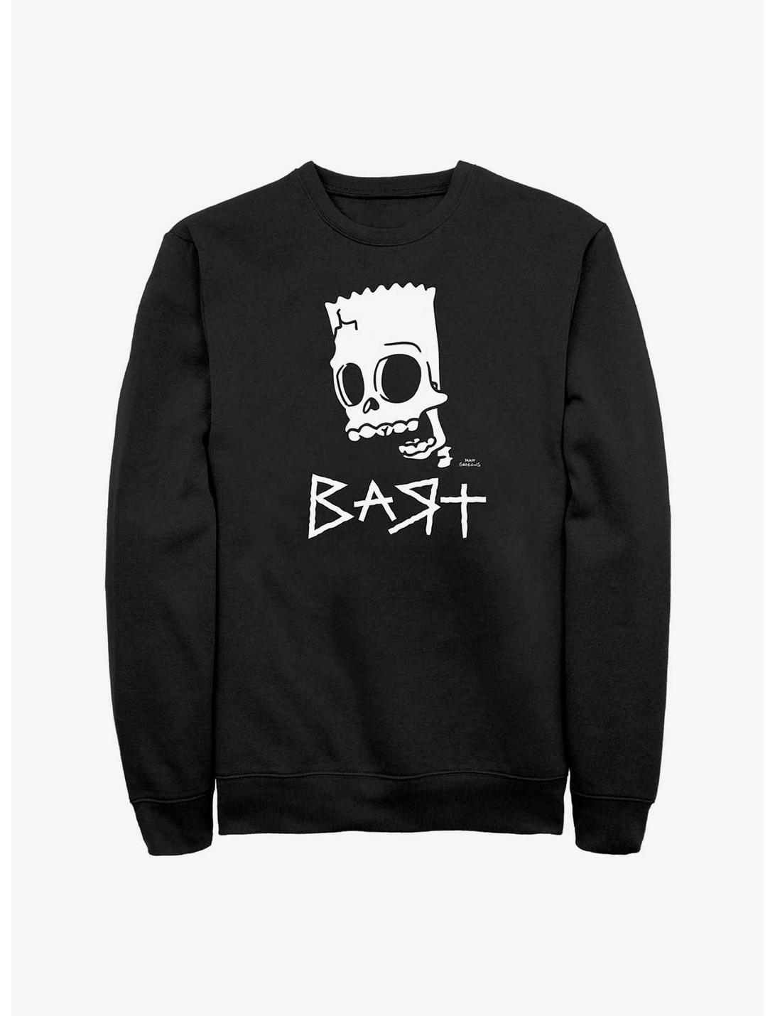 The Simpsons Bart Skeleton Punk Sweatshirt, BLACK, hi-res