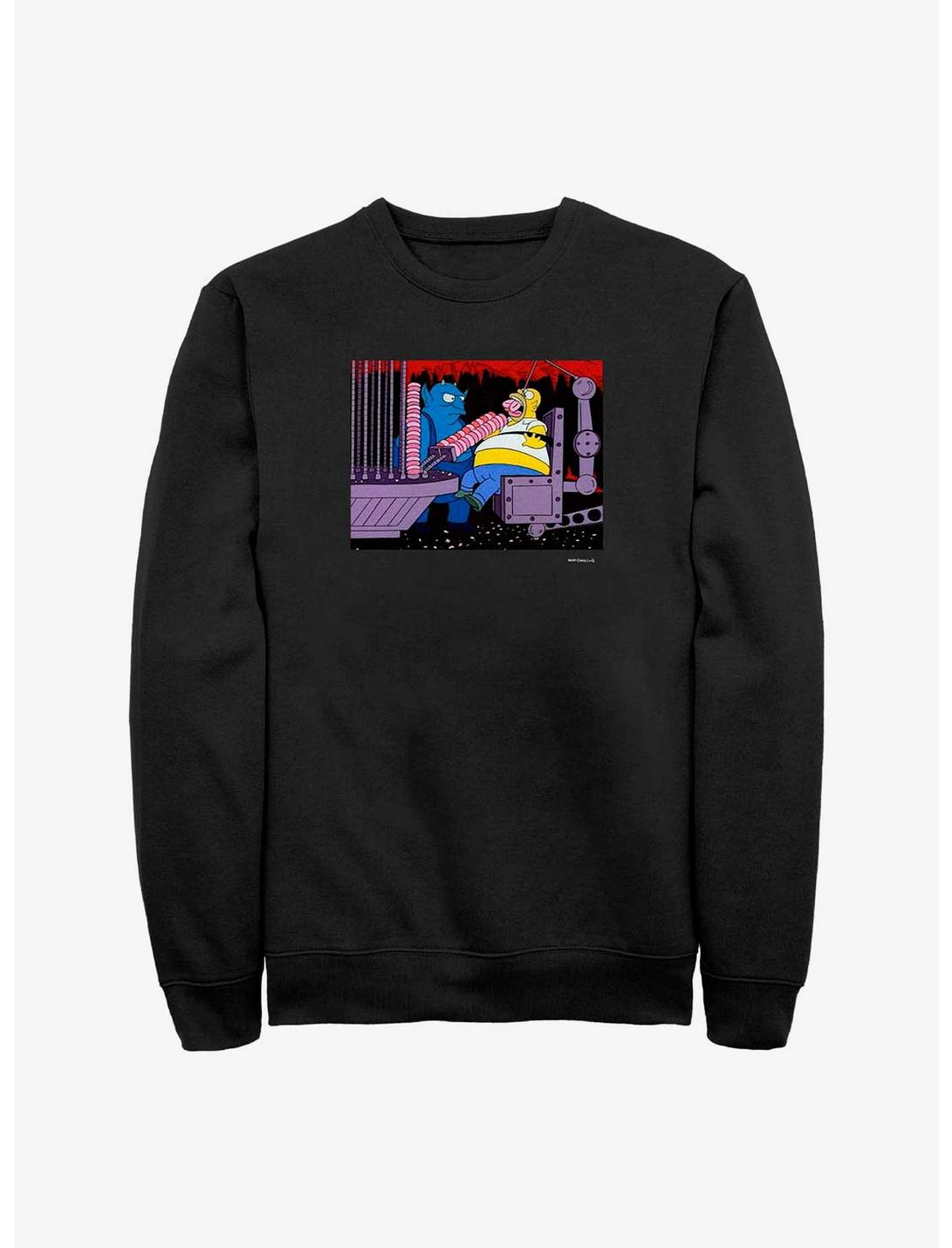 The Simpsons Devil Feeding Homer Sweatshirt, BLACK, hi-res