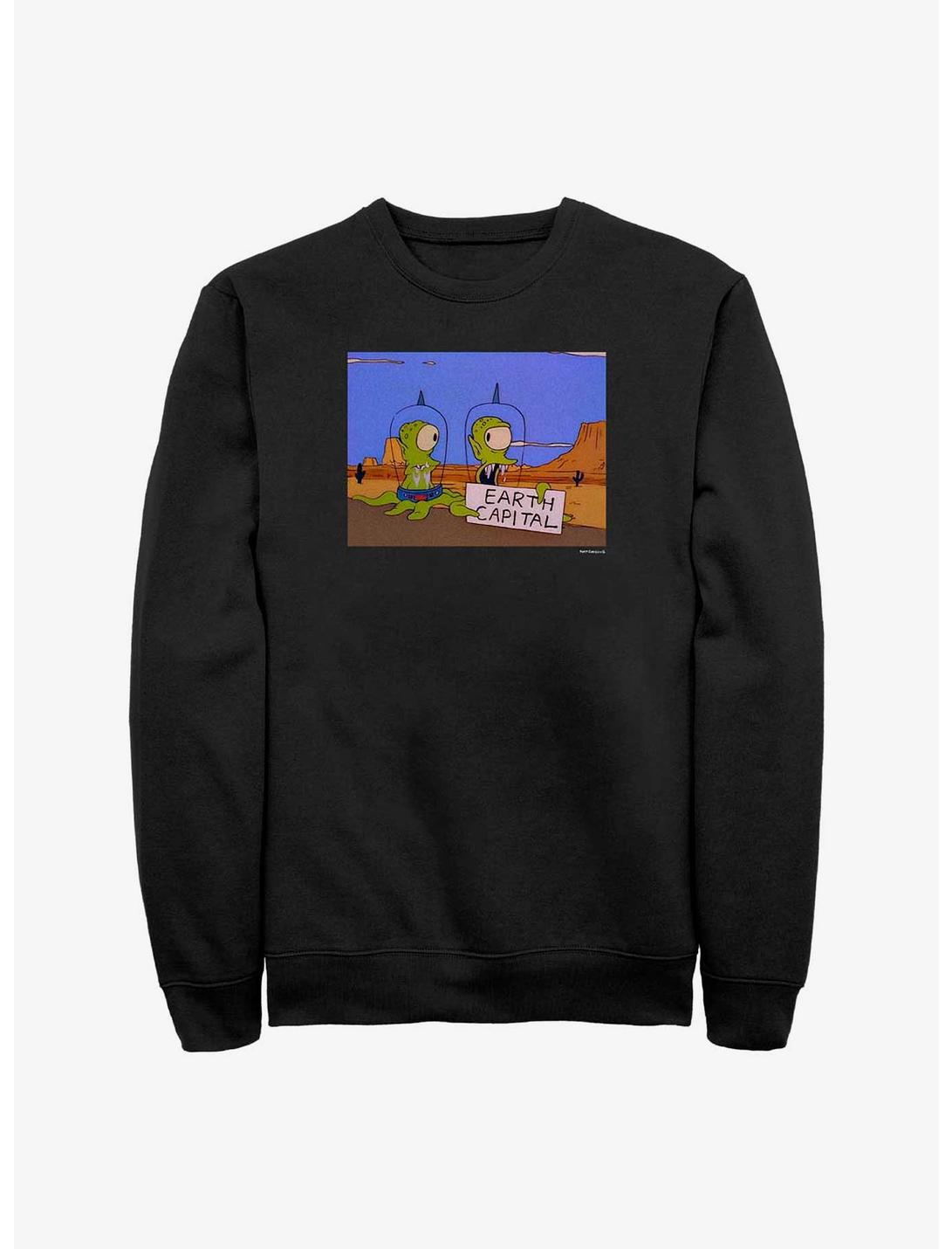 The Simpsons Earth Capital Kang & Kodos Sweatshirt, BLACK, hi-res