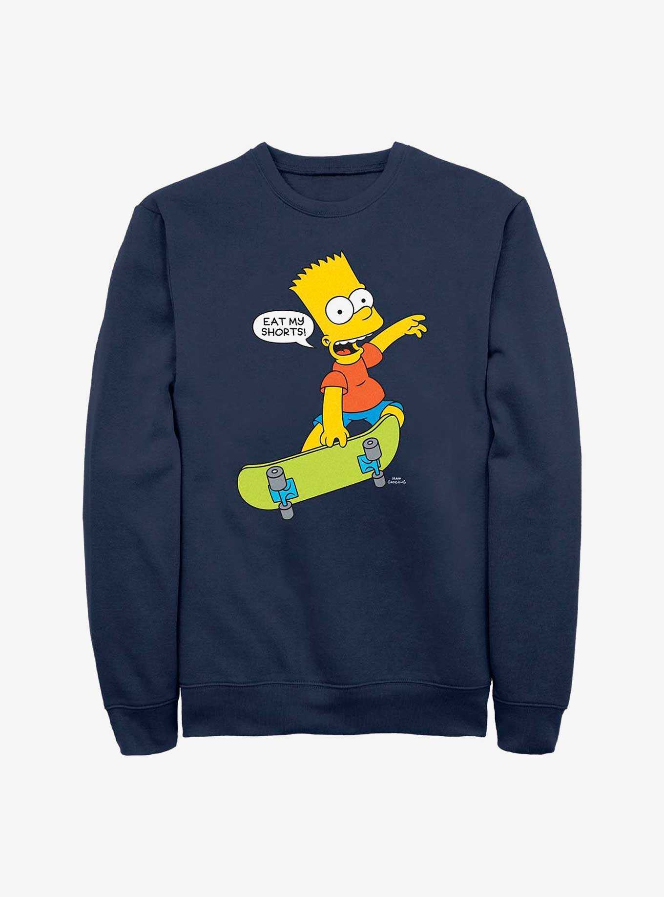 The Simpsons Skateboard Bart Eat My Shorts Sweatshirt, , hi-res