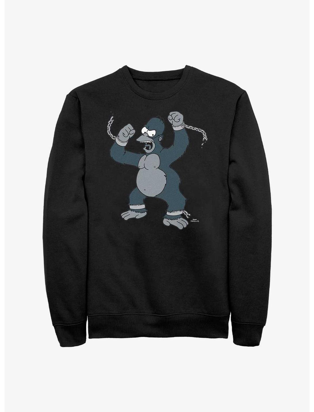 The Simpsons Gorilla Homer Sweatshirt, BLACK, hi-res